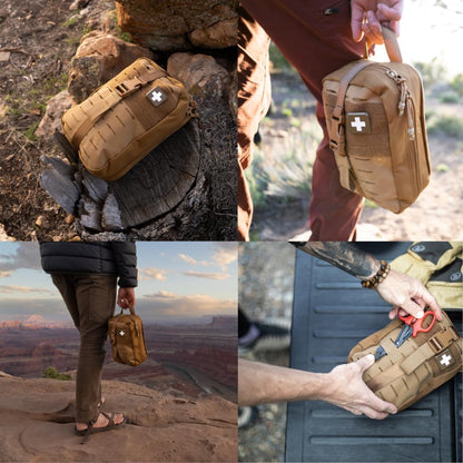 My Medic MyFak Mini Pro First Aid Kit - Small and Lightweight for Camping Hiking and Backpacking - 70 Items IFAK with Tourniquet - HSA/FSA Great for Travel - Coyote