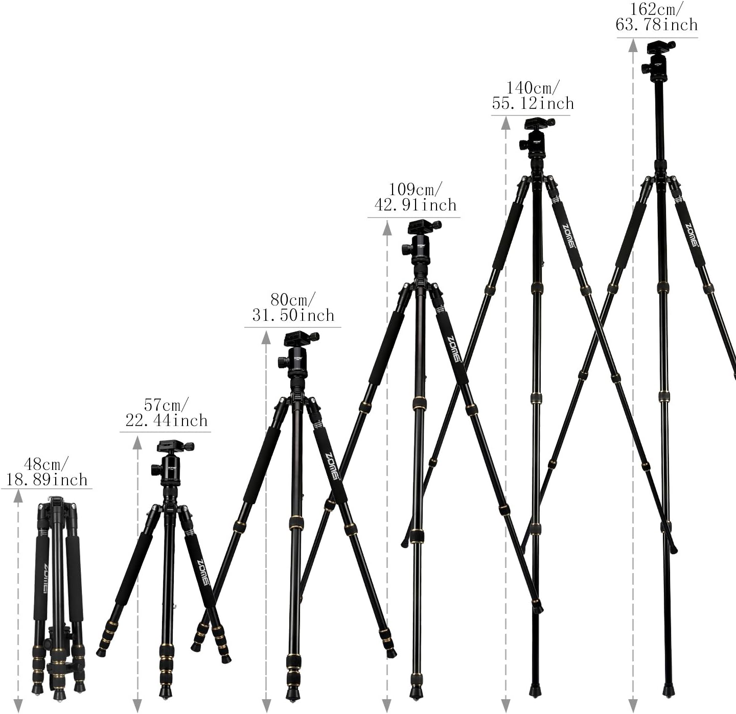 ZOMEI Z688 Travel Camera Tripod Aluminum Alloy Portable Monopod with Ball Head ann Carrying Bag for Canon Nikon Sony DSLR Camera