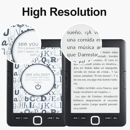 BK6033 Ebook Reader, 6in EInk Screen E Reader, Built in 8G Memory, Adjustable Font Sizes, Types & Brightness, Portable Electric Book Readers, Audiobooks, 32G Expansion