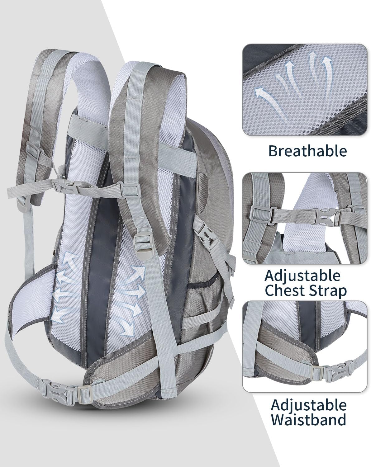 Hiking Backpack 40L Lightweight Waterproof Daypack for Men Women Outdoor Camping Mountaineering Trekking Travel Bag