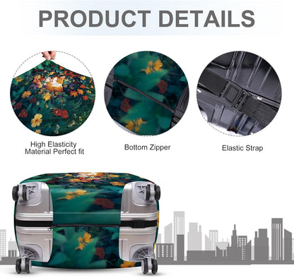 ANNA QUEEN Dreamy Cat Luggage Cover, Cat Sleeping in a Flower Field Design, Stretchable, Washable Travel Protector for 28-30 Inch Luggage