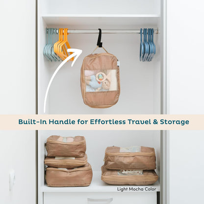 6-Pack Compression Packing Cubes Travel Essentials - Lightweight, Water-Resistant Luggage Organizer Bags with Handles, Durable Travel Accessories Suitcase Organizer (Charcoal)