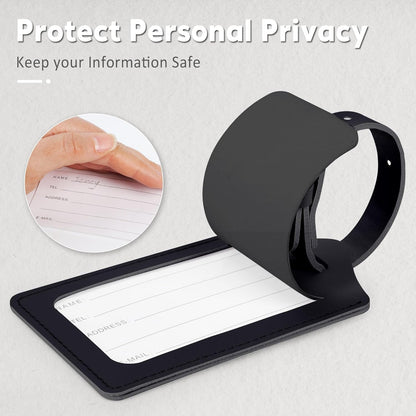 8 Pack Leather Luggage Travel Bag Tags by Travelambo