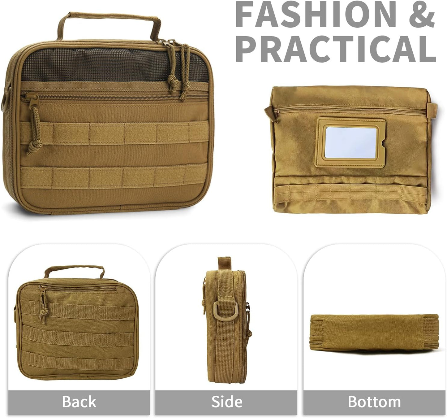 VELVEBAG Toiletry Bag for Men, Mens Travel Bag Toiletry Organizer Dopp Kit Waterproof Bathroom essentials Hanging Shaving toiletries Bag for Men Travel for Cosmetic,Toiletries Accessories, Khaki