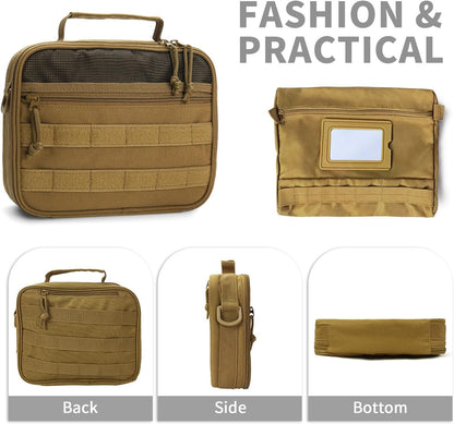 VELVEBAG Toiletry Bag for Men, Mens Travel Bag Toiletry Organizer Dopp Kit Waterproof Bathroom essentials Hanging Shaving toiletries Bag for Men Travel for Cosmetic,Toiletries Accessories, Khaki