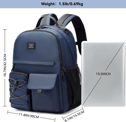 Lohol Water Resistant Backpack for Travel School Work, Casual Daypack with Anti Theft Pocket for Teen Girls Boys (Navy)