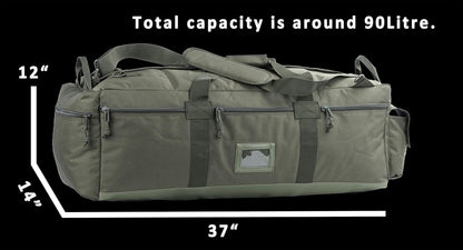 Large Military Duffle Bag Tactical Gear Load Out Bag Deployment Cargo Bag Travel Sports Equipment Duffel Luggage Bag with Backpack Straps 90L