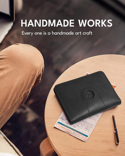 ALLIVE Passport Holder for Travel with AirTag Holder - Genuine Leather Passport Cover & Wallet for Men and Women, Airport Essentials