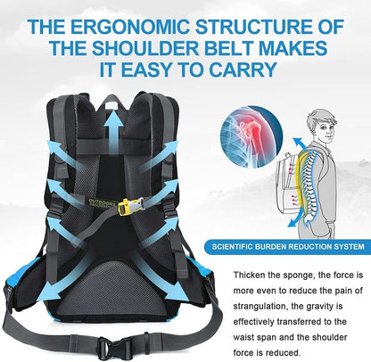 INOXTO lightweight Hiking Backpack 35L/40L Hiking Daypack with Waterproof Rain Cover for Travel Camping Outdoor Men and Women