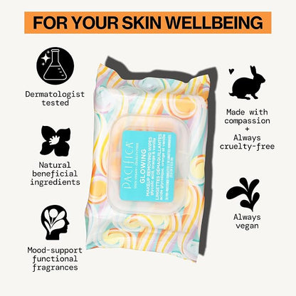 Pacifica Beauty | Glowing Makeup Remover Wipes | Gycolic Acid, Coconut Water - Image 8