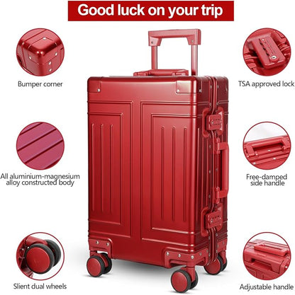 All Aluminum Carry On Luggage，Cut from Whole Aluminum Sheet，22x14x9 Airline - Image 2