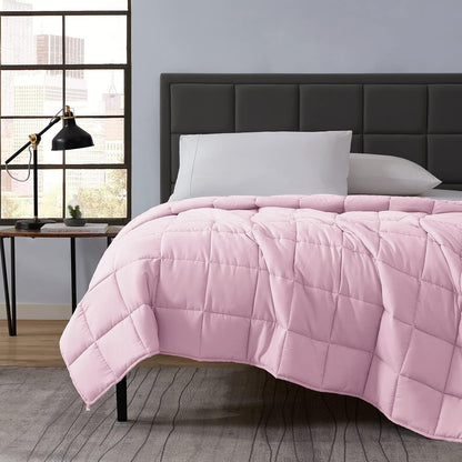 L'AGRATY Weighted Blanket - 40"x60" 7lbs Cooling Breathable Microfiber Material with Glass Beads Small Blanket All-Season Summer Fall Winter Soft Thick Comfort