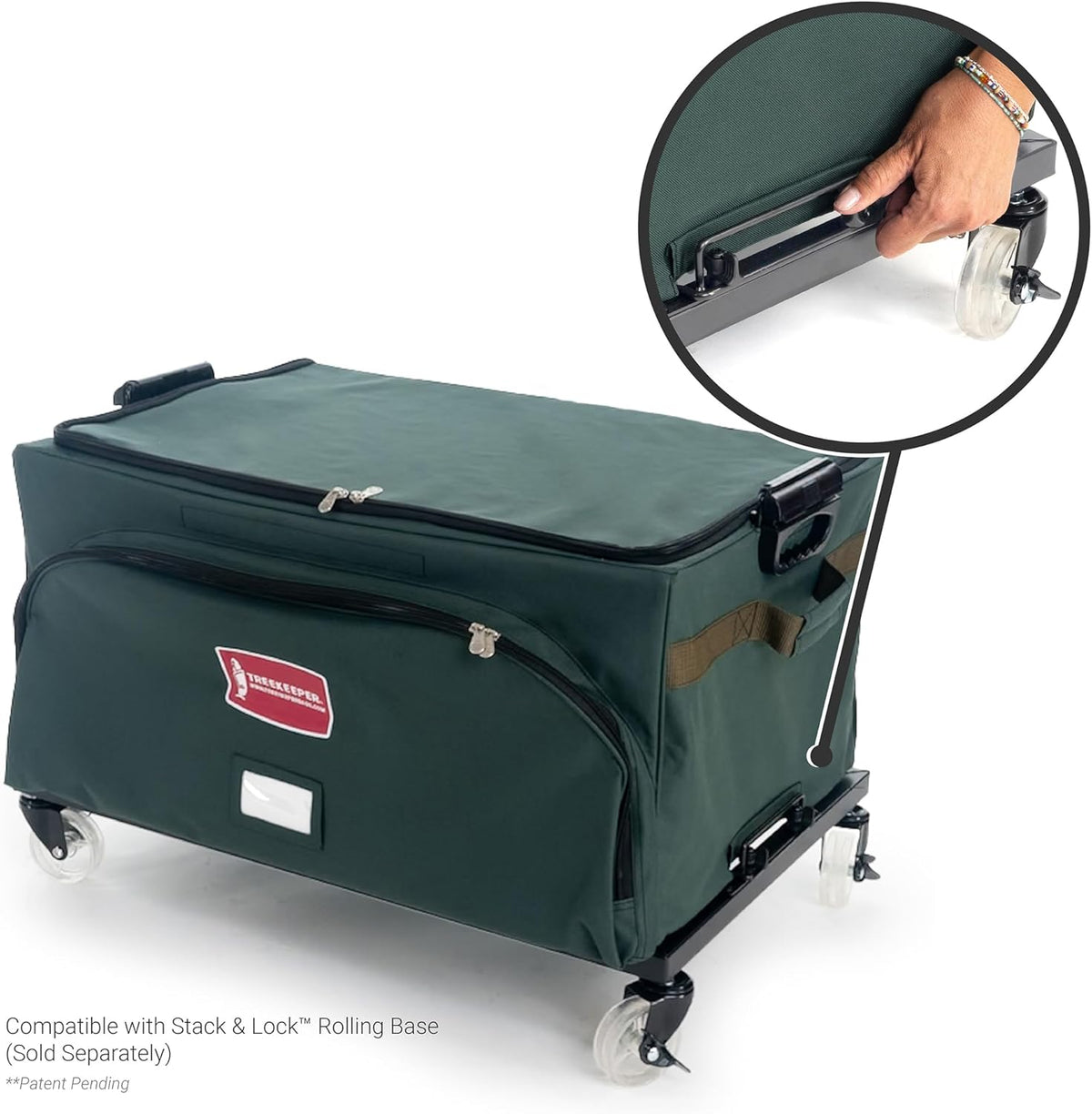 TreeKeeper Stack & Lock™ Storage Rolling Base Locking Caster Wheels for Stack and Lock System Christmas Storage Bags