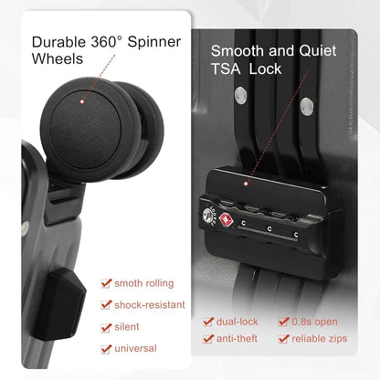 24 Inch Check-In Luggage Aluminum Frame Zipperless Luggage, Hard Shell Suitcase TSA Approved Checked Luggage, ABS+PC Lightweight Zipperless Suitcase with Spinner Wheels (Grey)