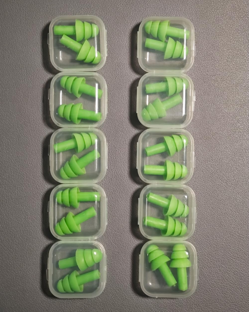 10 Pairs Noise Cancelling Ear Plugs, Premium Soft Silicone, Reusable, Waterproof, Hypoallergenic, Earplugs for Swimming, Airplanes, Concerts, Shooting, Travelling, Sleeping & Snoring (Green)