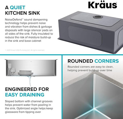 Kraus KHU100-32 Standart PRO 16 Gauge Undermount Single Bowl Stainless Steel - Image 10