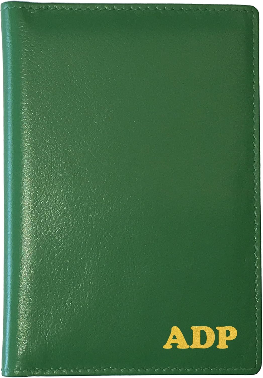 Personalized Monogrammed Emerald Green Leather RFID Passport Wallet