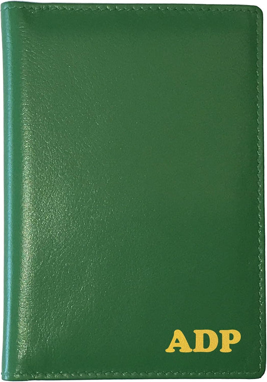 Personalized Monogrammed Emerald Green Leather RFID Passport Wallet
