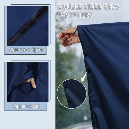 Rain Poncho Jacket Coat Hooded Zipper Style for Women/Men/Adult with Pocket