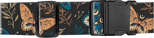 Luggage Straps for Suitcases, Adjustable Travel Belt, Durable Wide Luggage Strap, Cute Suitcase Strap Identifiers with Buckle, Bag Straps for Luggage, Boho Butterfly