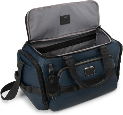 TUMI - Alpha Bravo Mason Duffel - Men's Weekender, Gym and Overnight Travel Bag - Fits Up To 15" Laptop - 11.0" X 19.5" X 10.3" - Navy Coated Canvas