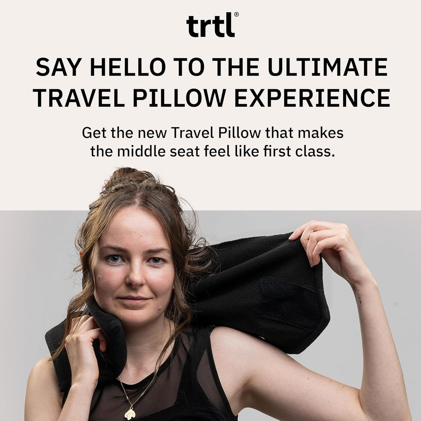 trtl Pillow Petite - Small Travel Pillow with Built-in Head and Neck Support - Comfortable Plane Neck Pillow for Traveling - Compact and Machine-Washable