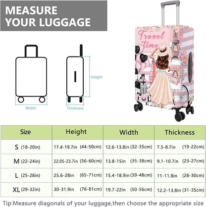 Travel Luggage Cover Suitcase Protector Fits 18-32 Inch Wheel Covers PatternedTravel Related Items Flower Luggage Protector Elastic M