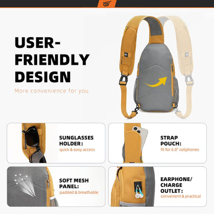 SKYSPER Sling Bag RFID Crossbody Sling Backpack Cross Body Shoulder Bag Travel Hiking Daypack for Women Men