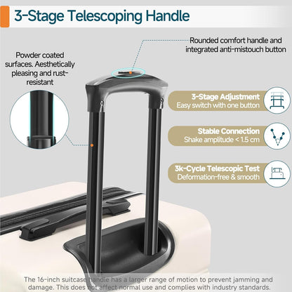 Hoteel Luggage Sets 5 Piece, ABS+PC Hard Shell Expandable Suitcases with Wheels, TSA Aproved Lock and Carry on Bags, Travel Suit Case Set for Men and Women, (5-Piece, Beige)