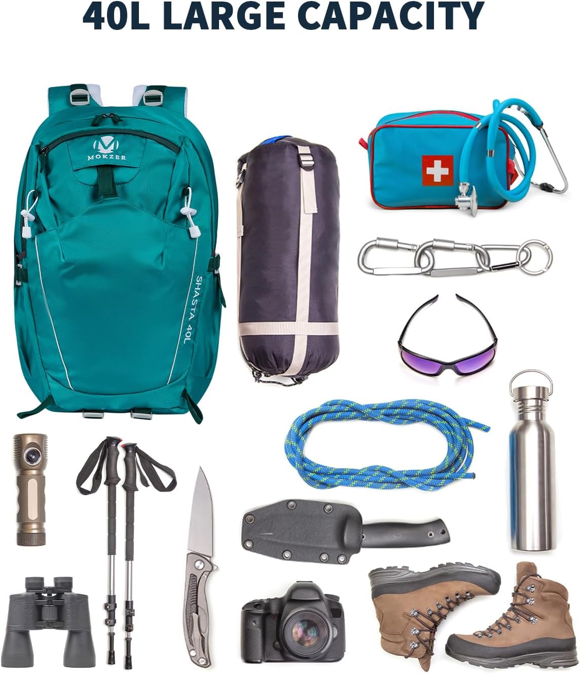 Hiking Backpack 40L Lightweight Waterproof Daypack for Men Women Outdoor Camping Mountaineering Trekking Travel Bag