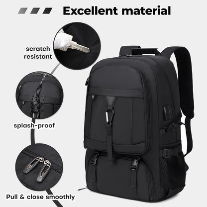 17.3 Inch gym backpack with shoe compartment,50L Multiple Compartments Backpacks, Airline Approved Carry on Travel Daypack Anti Theft with USB Charging Port,for Men Women Travel Work Business