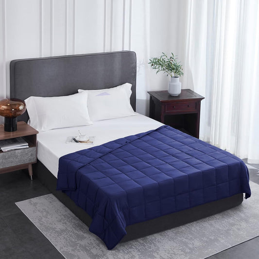 L'AGRATY Weighted Blanket - 60"x80" 25lbs Cooling Breathable Heavy Blanket Microfiber Material with Glass Beads for Adult All-Season Summer Fall Winter Soft Thick Comfort