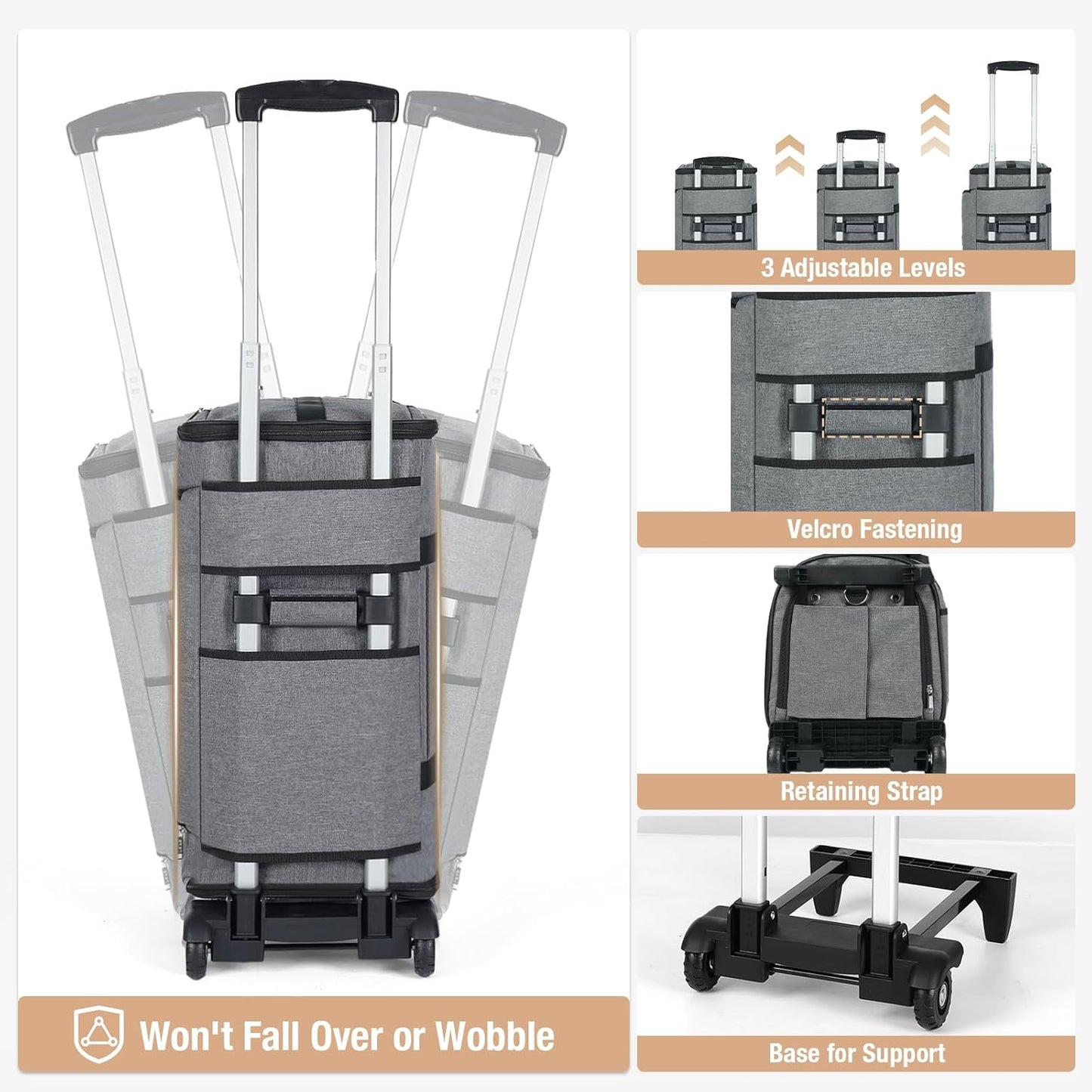 Garment Bags with Wheels, Garment Convertible Weekender Bags, Large Garment Bags for Travel, Duffle Luggage Bag Garment Bag(Grey)