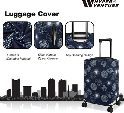 HYPER VENTURE Washable Luggage Cover - Fashion Suitcase Protector Fits 27-30 Inch Luggage (Sparkler, L)