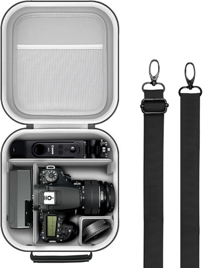 Krypthos Travel Camera Storage Case Compatible with Canon EOS Rebel T7/ R100/ R50/ 90D/ 2000D Nikon D7100/ D7500 Sony Alpha ZV-E10, Camera Protective Storage Holder Organizer Bag Carrying Bag