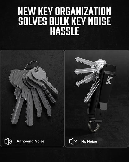Key Organizer for Men Compact Key Holder Minimalist Key Case Metal Key Chain Key Holder for Keychain Secures 2-5 Keys
