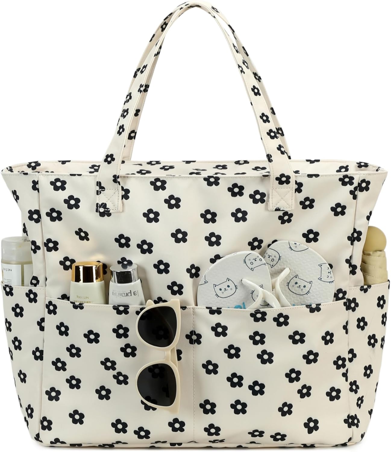 Waterproof Beach Tote Pool Bags for Women Ladies Extra Large Gym Tote Carry On Bag With Wet Compartment for Weekender Travel