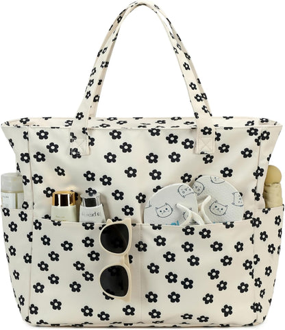 Waterproof Beach Tote Pool Bags for Women Ladies Extra Large Gym Tote Carry On Bag With Wet Compartment for Weekender Travel