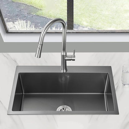 POPFLY Kitchen Sink, 28×20 Inch Drop In 18 Gauge Handmade SUS 304 Top mount - Image 2