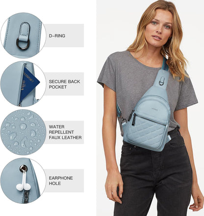 Sling Bag For Women Fanny Pack Crossbody Travel Shoulder Belt Bags Tote Backpack Purse Faux Leather