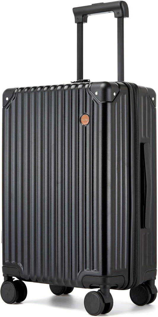 20 Inch Carry on Luggage,Airline Approved 22x14x9 Hard Shell Carry on Suitcase with 360° Spinner Wheels,TSA Lock and Lightweight Hardside Carry-on Luggage for Travel (Black, 20 Inch)