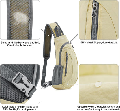 G4Free Sling Bag for Men Women, Small Crossbody Backpack Lightweight Chest Shoulder Bags for Travel, Outdoor and Sports (Yellow)