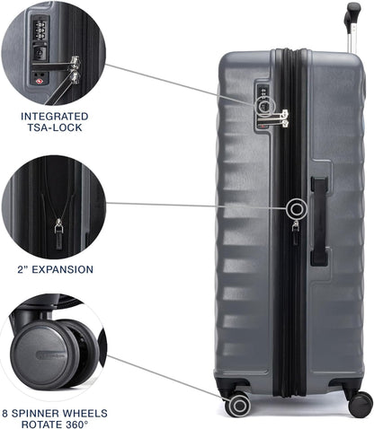 Travelpro Maxlite Air V2 Hardside Expandable Luggage, 8 Spinner Wheels, Lightweight Hard Shell, TSA lock, Shadow Grey, 2-Piece Set (21/28)