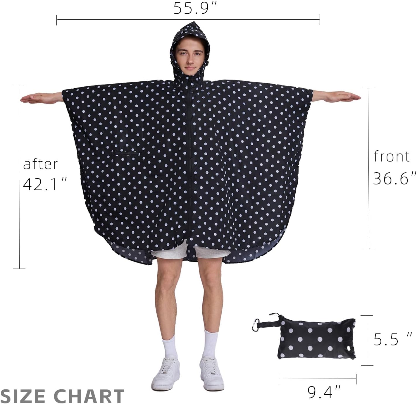 Cloak raincoat Unisex poncho Adult hooded men and women with pockets Mountaineering hiking rainstorm prevention