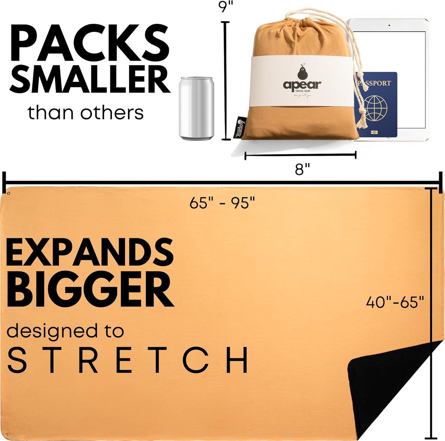 16-in-1 Compact Travel Blanket with Bag – Reversible, Ultra Soft Bamboo Airplane Blanket with Hidden Pocket - Lightweight & Packable for Flights, Camping, Picnic, Travel Essentials