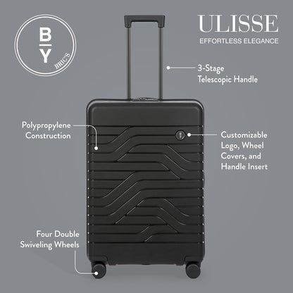 Bric's 28" Expandable Spinner Suitcase - Travel Luggage with TSA-Approved Lock and Hard Shell Exterior - B|Y Ulisse - Black