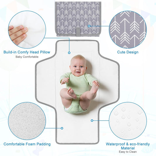 Accmor Portable Diaper Changing Pad, Waterproof Baby Changing Mat, Foldable Travel Diaper Changing Pads for Baby