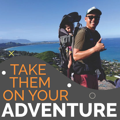 2-in 1 Baby Backpack Carrier - Ergonomic Toddler Hiking/Baby Hiking Backpack Carrier with Removable Bag, Diaper Change Pad, Insulated Pocket + Rain and Sun Hood to Protect Your Child