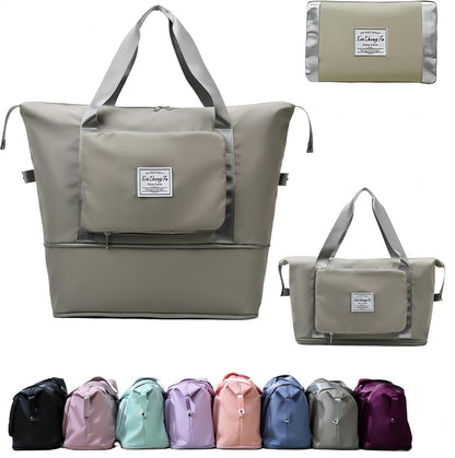 Large Capacity Foldable Travel Bag, Expandable lightweight Carry on Bag, Dry with Wet Separation Spor Duffel Bags