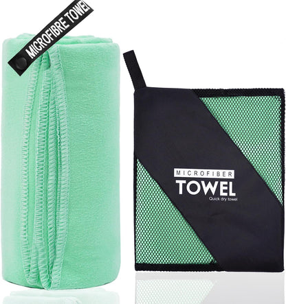 Microfiber Travel Towel, Soft Lightweight Quick Dry Towel, Super Absorbent Compact Travel & Sports & Beach Towels for Camping, Backpack, Gym, Swimming, Yoga, Hiking (M:20"×40" -MintColor)
